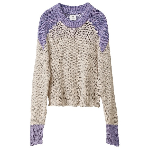 H&M Sweaters - H&M Studio Lavender & Cream Open Knit Sweater Sm